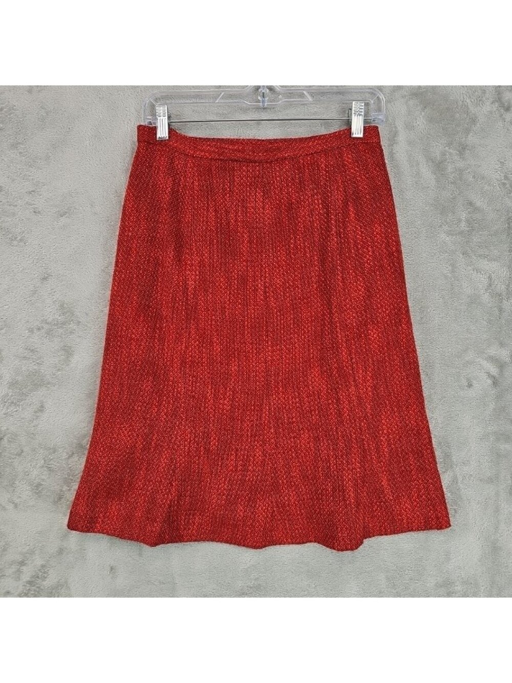 Kasper Skirt Womens 6P Red Tweed A Line Knee Length Lined Zip Work Office